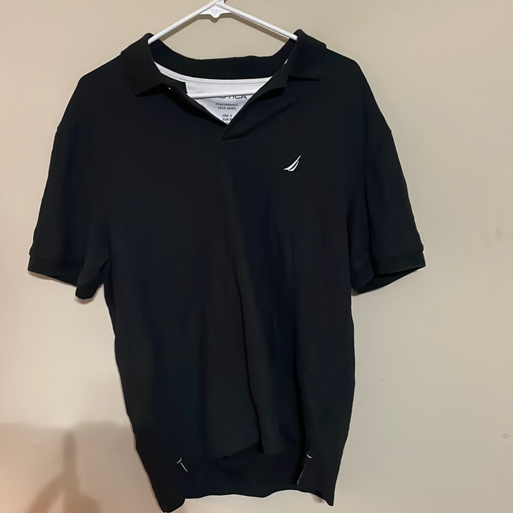 Black Nautica Performance Deck Shirt